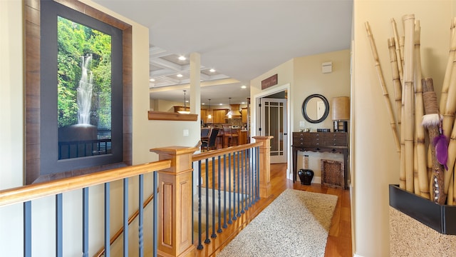 510 Lexington Dr, Clear Lake, IA 50428 - foyer with recessed lighting and coffered ceiling