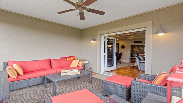 510 Lexington Dr, Clear Lake, IA 50428 - view of patio / terrace featuring outdoor lounge area and ceiling fan