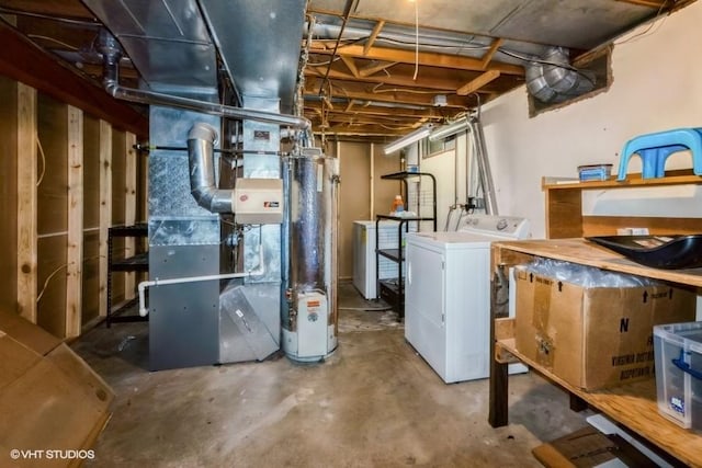 4305 65th St, Urbandale, IA 50322 - unfinished below grade area featuring washer / clothes dryer, water heater, and heating unit