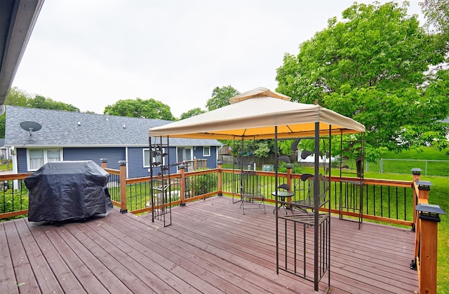 4230 SE 23rd St, Des Moines, IA 50320 - wooden deck featuring a gazebo and grilling area