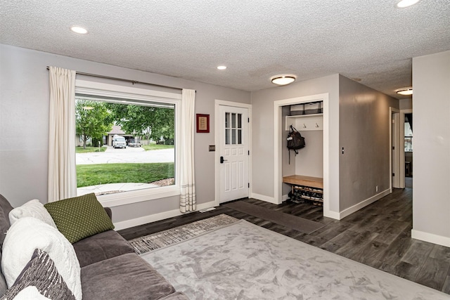 405 Joy Cir, Gilbert, IA 50105 - foyer entrance with wood finished floors, baseboards, a textured ceiling, and recessed lighting