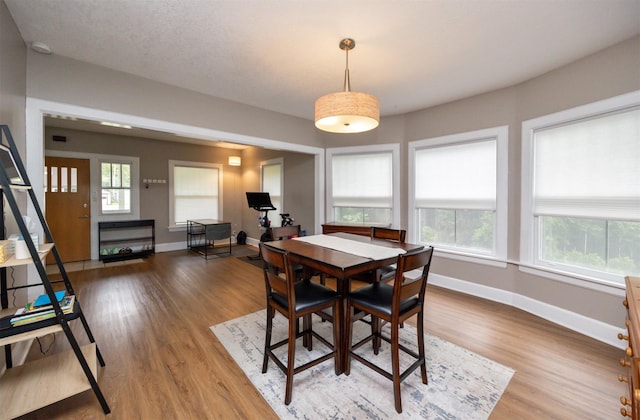 1058 40th St, Des Moines, IA 50311 - dining area featuring baseboards and wood finished floors