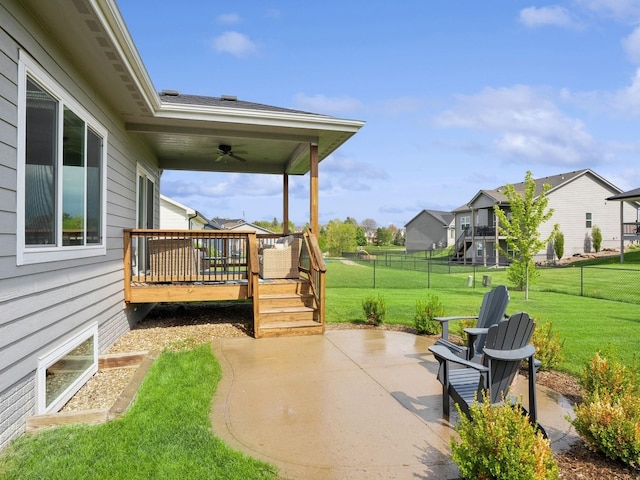 8876 Scarlet Dr, West Des Moines, IA 50266 - view of patio with a deck and a ceiling fan