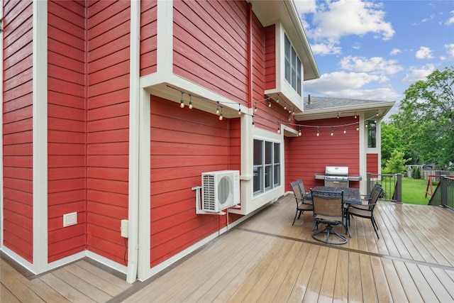 1645 NW 101st St, Clive, IA 50325 - deck featuring outdoor dining space and a cooling unit