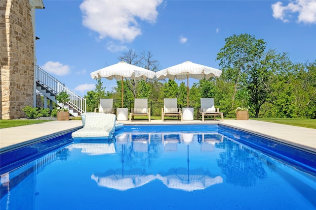 3834 NW 177th Ct, Clive, IA 50325 - swimming pool featuring stairway