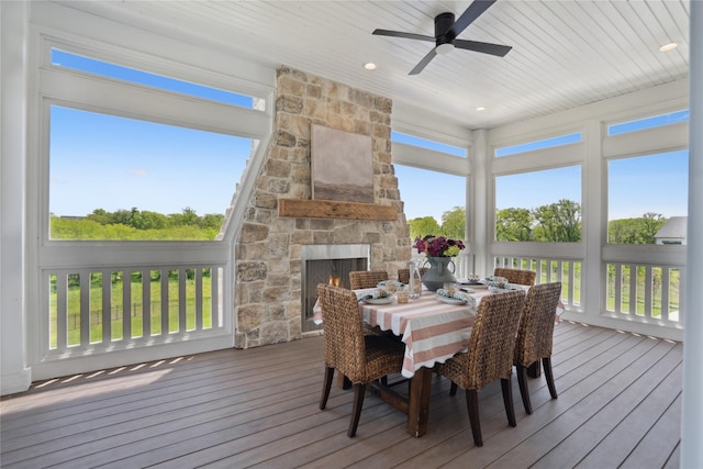 3834 NW 177th Ct, Clive, IA 50325 - sunroom / solarium featuring plenty of natural light and a deck
