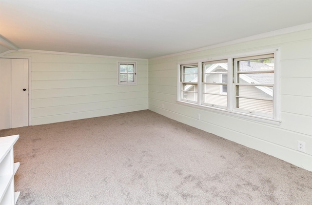 216 56th St, Des Moines, IA 50312 - unfurnished room featuring carpet floors and wood walls