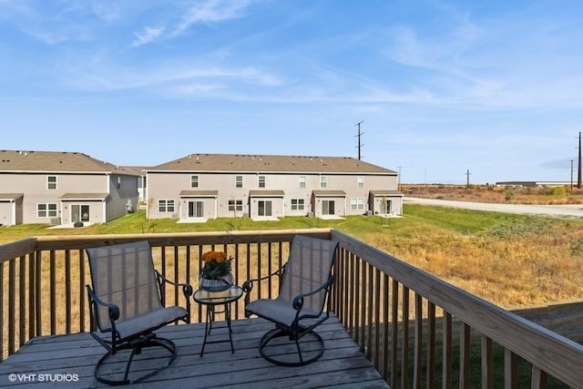 14225 Walnut Meadows Dr, Urbandale, IA 50323 - wooden terrace featuring a residential view