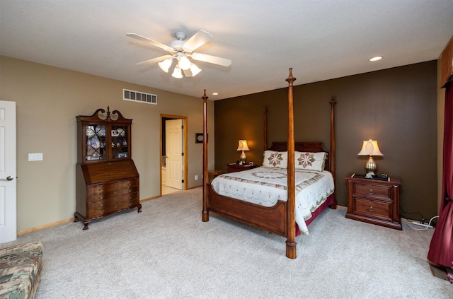 3739 155th Ct, Urbandale, IA 50323 - bedroom with carpet flooring, a ceiling fan, and recessed lighting