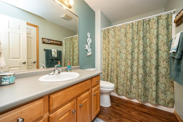 3739 155th Ct, Urbandale, IA 50323 - bathroom featuring toilet, vanity, and a shower with curtain