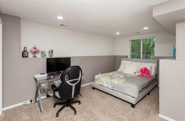 604 SE 18th St, Grimes, IA 50111 - carpeted bedroom featuring baseboards, recessed lighting, and an office area