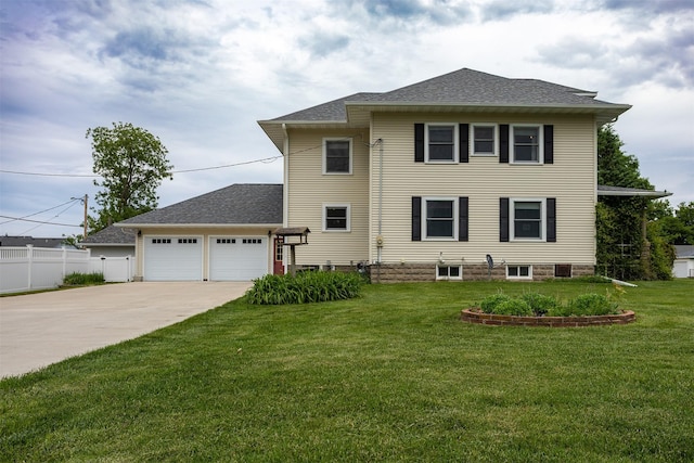 509 2nd Ave, Slater, IA 50244 - rear view of house with concrete driveway, a garage, and a shingled roof