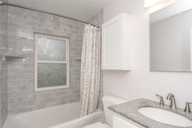 3426 N Union St, Des Moines, IA 50316 - full bathroom featuring toilet, vanity, and shower / bath combination with curtain