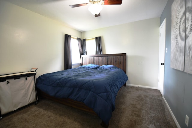 310 Fleming Rd, Carlisle, IA 50047 - bedroom with carpet, baseboards, and ceiling fan
