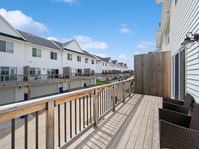 4813 Preston Ln, Iowa City, IA 52246 - wooden deck featuring a residential view