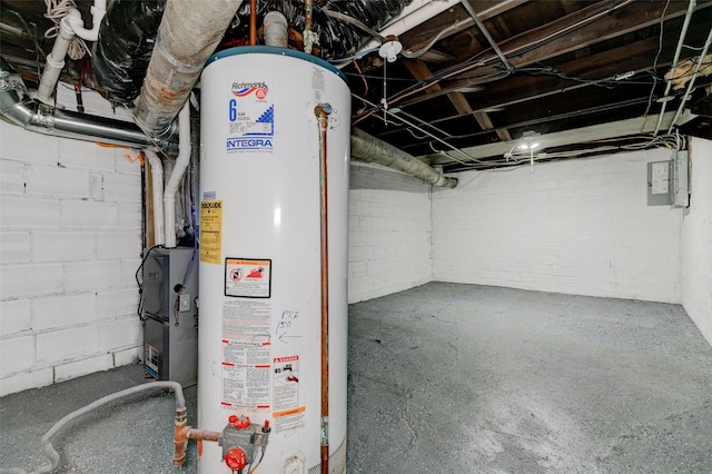 2403 E 14th St, Des Moines, IA 50316 - utility room with gas water heater and electric panel