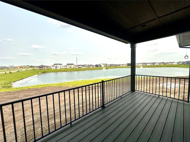 1405 NW Bull Run Ct, Waukee, IA 50263 - wooden terrace featuring a water view