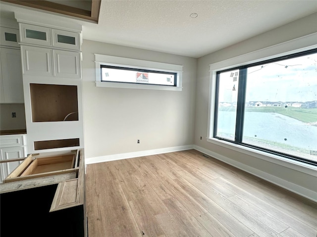 1405 NW Bull Run Ct, Waukee, IA 50263 - unfurnished dining area featuring light wood-style floors and a textured ceiling