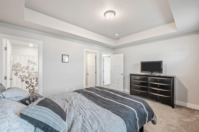 714 Umbra Pl, Norwalk, IA 50211 - carpeted bedroom with a raised ceiling, baseboards, and a textured ceiling
