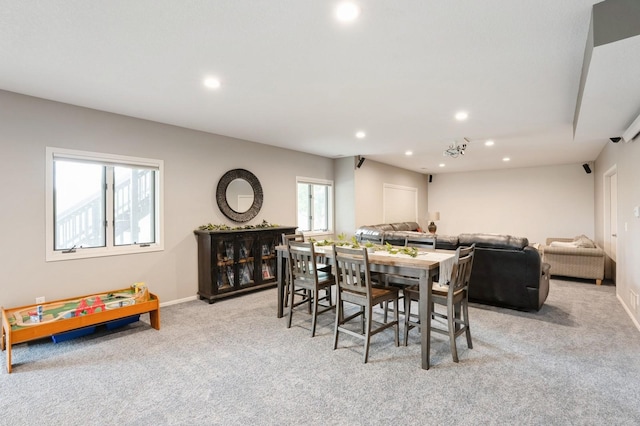 1625 S 50th Pl, West Des Moines, IA 50265 - dining room featuring recessed lighting, light carpet, and baseboards