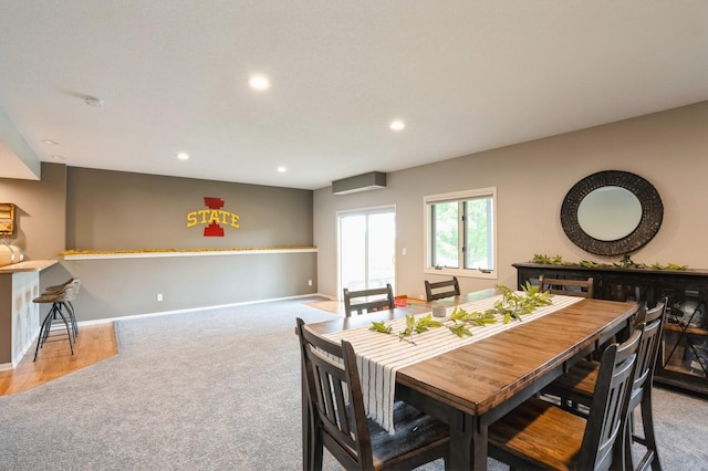 1625 S 50th Pl, West Des Moines, IA 50265 - dining room with light colored carpet, recessed lighting, and baseboards