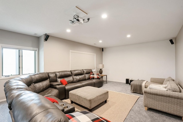1625 S 50th Pl, West Des Moines, IA 50265 - living area featuring light colored carpet, recessed lighting, and baseboards
