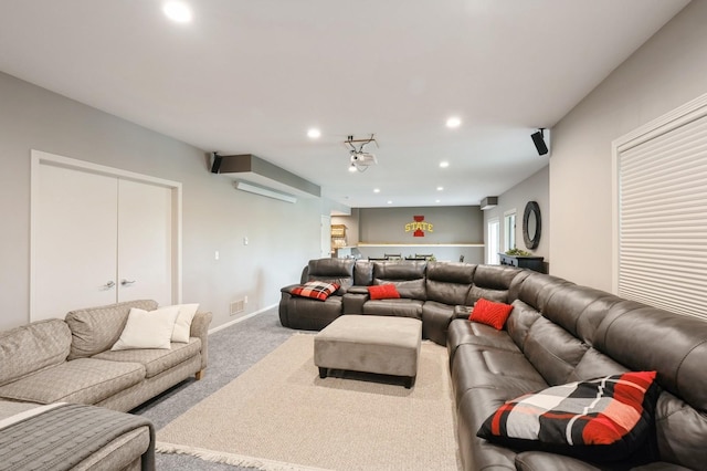 1625 S 50th Pl, West Des Moines, IA 50265 - carpeted living room with recessed lighting and baseboards