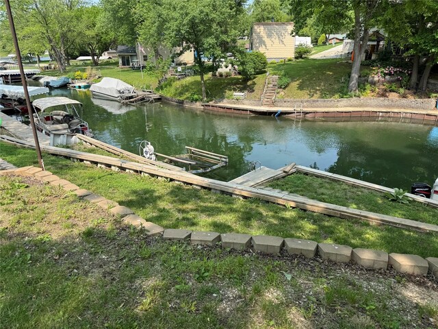 3170 Morman Trl, Ellston, IA 50074 - dock with a water view and a yard