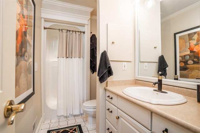 2403 Guenever Ct, Altoona, IA 50009 - bathroom featuring vanity, toilet, and ornamental molding