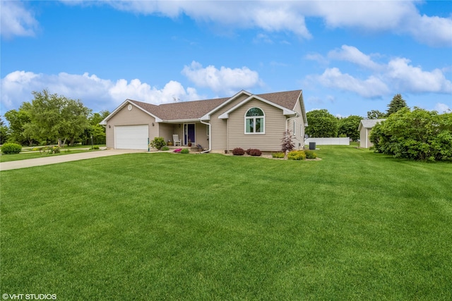 408 W 13th St N, Newton, IA 50208 - single story home featuring concrete driveway, a front yard, an attached garage, and roof with shingles