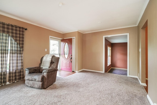 1617 Evergreen Ave, Des Moines, IA 50320 - unfurnished room with carpet, healthy amount of natural light, crown molding, and baseboards