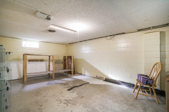 1617 Evergreen Ave, Des Moines, IA 50320 - finished below grade area with concrete block wall and a textured ceiling