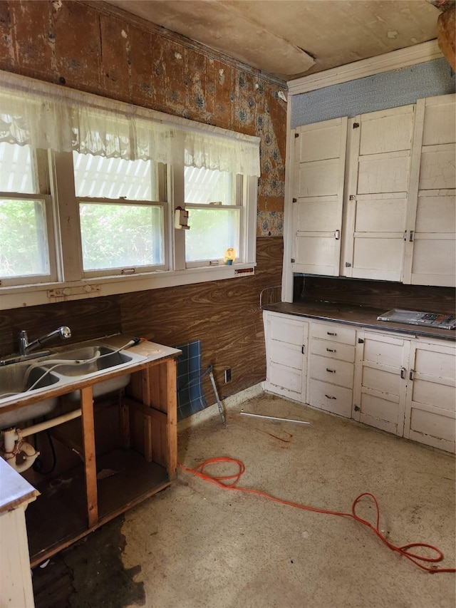 414 E Robinson St, Knoxville, IA 50138 - kitchen with white cabinets and a sink