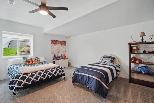 2216 Timberview Dr, Norwalk, IA 50211 - bedroom with carpet floors, baseboards, and a ceiling fan