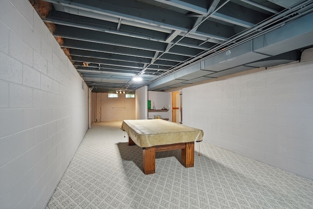 711 36th St, West Des Moines, IA 50265 - playroom with billiards and concrete block wall