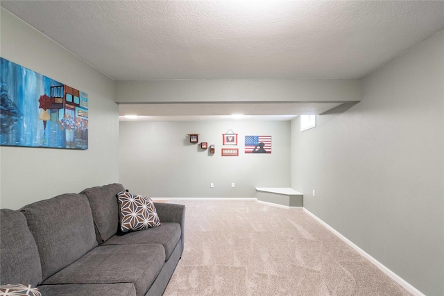 6640 Monticello Ct, Johnston, IA 50131 - living area with carpet flooring, baseboards, and a textured ceiling