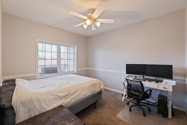 1335 SE Florence Dr Unit 312, Waukee, IA 50263 - carpeted bedroom featuring baseboards and a ceiling fan