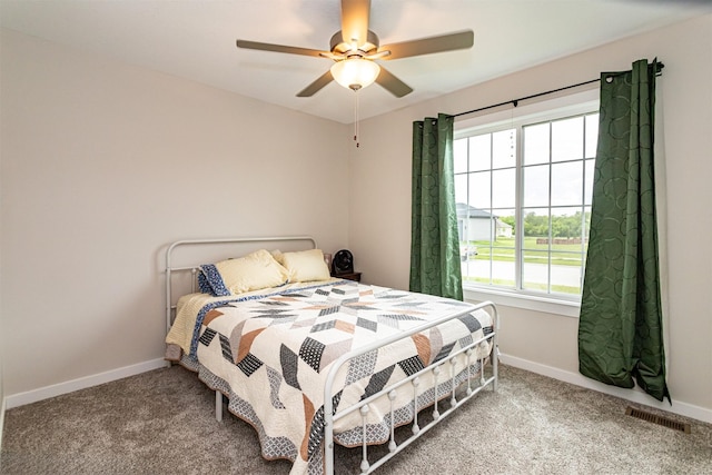 513 Walnut Dr, Huxley, IA 50124 - bedroom with carpet, baseboards, and a ceiling fan