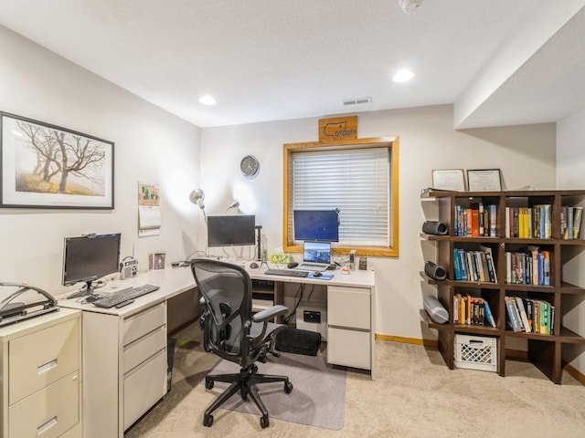 6818 Jules Verne Ct, Johnston, IA 50131 - office with light colored carpet, baseboards, and recessed lighting