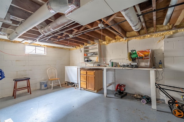 1452 55th St, Des Moines, IA 50311 - basement featuring concrete block wall