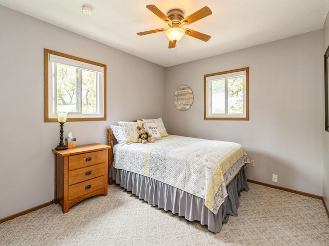 201 Cottage Ln, Montezuma, IA 50171 - bedroom featuring multiple windows, light colored carpet, and baseboards
