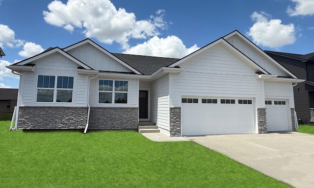 3412 5th Ave SE, Altoona, IA 50009 - craftsman house with stone siding, a garage, driveway, and a front lawn