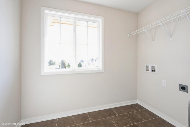 3418 5th Ave SE, Altoona, IA 50009 - laundry area with electric dryer hookup, healthy amount of natural light, baseboards, and hookup for a washing machine