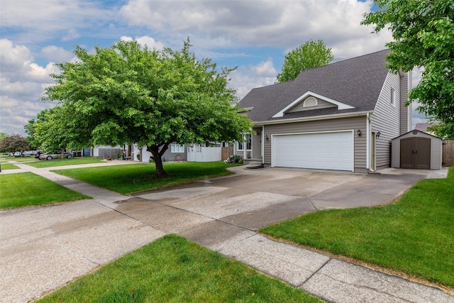 714 SE Dolan Dr, Grimes, IA 50111 - view of front facade with driveway, a front yard, a shingled roof, and an attached garage