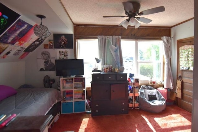 231 S 1st St, Ogden, IA 50212 - bedroom with a textured ceiling, multiple windows, and a ceiling fan