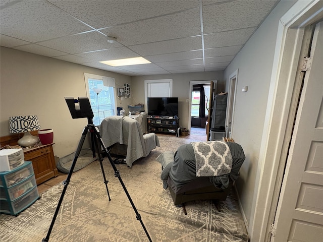 1555 16th St, Des Moines, IA 50314 - carpeted bedroom featuring a paneled ceiling