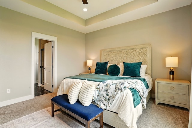 1108 NE Forest Ridge Ct, Ankeny, IA 50021 - carpeted bedroom with baseboards, recessed lighting, a ceiling fan, and connected bathroom