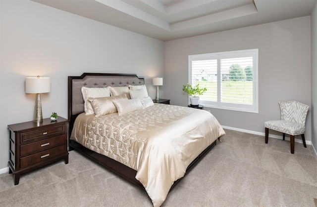 1245 Blue Bonnet Dr, Carlisle, IA 50047 - bedroom featuring light colored carpet, baseboards, and a tray ceiling