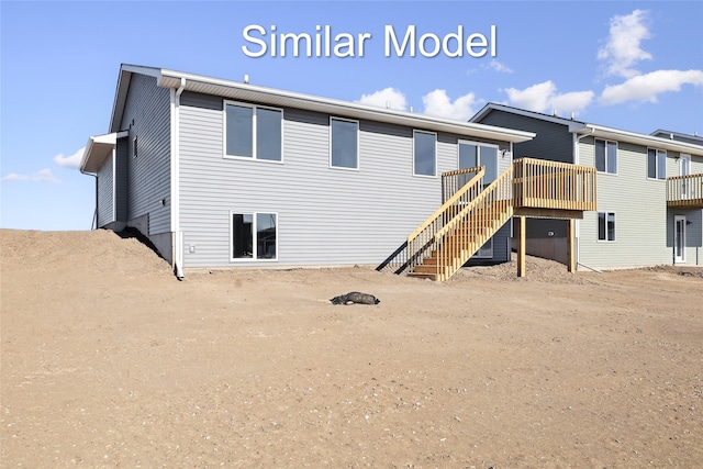 405 Napoli Ave, West Des Moines, IA 50266 - rear view of house featuring a deck and stairway