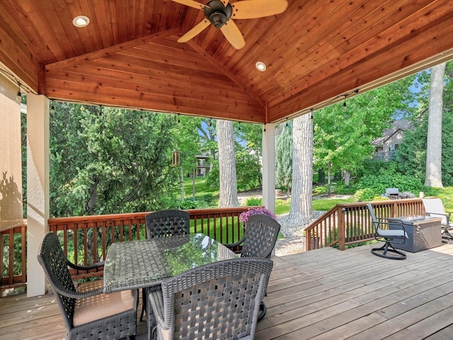 15075 Sheridan Ave, Clive, IA 50325 - deck with outdoor dining space and ceiling fan